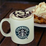 99px.ru аватар Чашка кофе с пенкой от Starbucks coffee рядом с завтраком