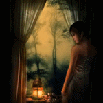 99px.ru аватар Девушка стоит у окна с волшебным фонариком