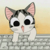 99px.ru аватар Котёнок Чии из аниме Милый дом Чи / Chi`s Sweet Home печатает на клавиатуре
