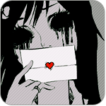 99px.ru аватар Девушка с пустыми чёрными глазницами и потёкшей тушью держит в руке у рта конверт с красным сердечком
