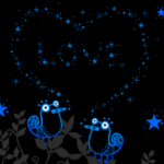 99px.ru аватар Две птички и сердечко с надписью LOVE