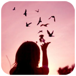 99px.ru аватар Девушка выпускает стаю птиц из рук