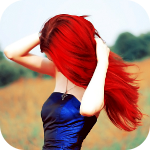 99px.ru аватар Рыжая девушка в синем платье идет по полю