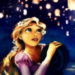 99px.ru аватар Принцесса Rapunzel / Рапунцель из мультфильма Tangled / Рапунцель: Запутанная история смотрит на огоньки