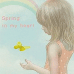 Аватар Девочка на фоне радуги ловит бабочку *Spring in my heart / Весна в моем сердце*