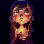 99px.ru аватар Маленькая девочка в темноте, со свечей в руках