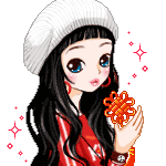 99px.ru аватар Девушка в берете с цветком в руке