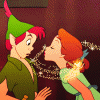 99px.ru аватар Питер Пэн / Peter Pan целуется с Венди Дарлинг / Wendy Darling, которую оттаскивает от него фея Динь-Динь / Tinker Bell - мультфильм Питер Пэн