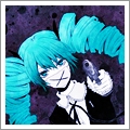99px.ru аватар Вокалоид Мику Хатсуне / Vocaloid Miku Hatsune с маской на лице и пистолетом в руке