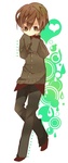 99px.ru аватар Sekai-Ichi Hatsukoi: Onodera Ritsu no Baai / Онодэра Ритсу стоит прислонившись к зеленым узорам