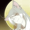 Аватар Bakeneko Tsubasa Hanekawa / Бакэнэко Цубаса Ханэкава из аниме Истории монстров / Bakemonogatari улыбается и машет ушами