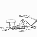 99px.ru аватар Кот Саймона / Simon's Cat запрыгнул на стол и порвал тетрадь