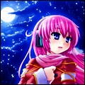 Аватар Вокалоид Мегурине Лука / Vocaloid Megurine Luka на фоне ночного неба