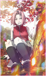 99px.ru аватар Сакура Харуно / Haruno Sakura из аниме Наруто / Naruto сидит на дереве