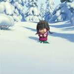 99px.ru аватар Маша прыгает по снегу, надев ласты - мультфильм Маша и медведь