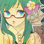 Аватар Вокалоид Гуми Мегпоид / Vocaloid Gumi Megpoid в очках и с украшением в волосах