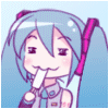 Аватар Vocaloid Hatsune Miku / Вокалоид Хатсуне Мику поедает мороженое