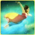 99px.ru аватар Девушка в разноцветном платье летит по небу