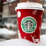 99px.ru аватар Стакан Starbucks Coffee стоит под снегом