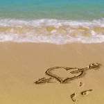 99px.ru аватар На сердце, нарисованное на берегу моря, набегает волна