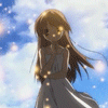 99px.ru аватар Nagisa / Нагиса из аниме Кланнад / Clannad в окружении светящихся магических шариков на фоне неба