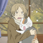 Аватар Перепуганные Натсуме Такаши / Natsume Takashi и Нянко-сенсей / Nyanko-sensei из аниме Тетрадь дружбы Натсуме / Natsume Yuujinchou