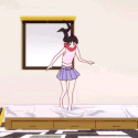 Аватар Araragi Karen / Арараги Карен из аниме Nisemonogatari / Истории подделок прыгает на кровати