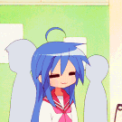 99px.ru аватар Hiiragi Kagami / Кагами Хиираги облокотилась о Izumi Konata / Коната Идзуми, аниме Lucky Star / Счастливая звезда