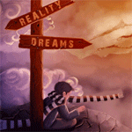 99px.ru аватар Мальчик сидит на дороге под указателем с надписями 'Reality Dreams / Реальность Мечты'