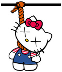 Аватар Hello kitty висит на веревке
