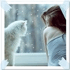 99px.ru аватар Девушка с белым котом у окна