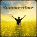Аватар Мужчина поднял руки к небу, на поляне жёлтых цветов, (summertime / летнее время)