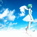 Аватар Vocaloid Gumi Megpoid / Вокалоид Гуми Мегпоид на фоне неба
