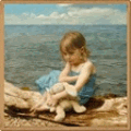 99px.ru аватар Девочка с плюшевым зайчиком у моря