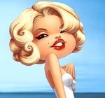 Аватар Рисунок Мерилин Монро / Marilyn Monroe на пляже