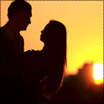 Аватар Мужчина и девушка обнимаются на фоне заката