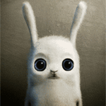 99px.ru аватар Испуганный белый зайчик шевелит ушами