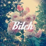 Аватар Надпись Bitch / Сука на фоне роз