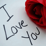 Аватар Надпись I love you / Я люблю тебя и красная роза