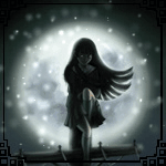 Аватар Enma Ai / Энма Ай из аниме Адская девочка / Hell Girl / Jigoku Shoujo на фоне полной луны
