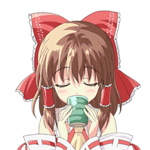 99px.ru аватар Hakurei Reimu / Рейму Хакурей из Тохо / Touhou Project пьёт зелёный чай