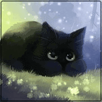 99px.ru аватар Чёрный котёнок лежит на траве
