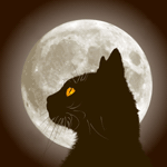 99px.ru аватар Черная кошка с желтыми глазами на фоне луны (There`s only us / Здесь только мы)