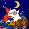 99px.ru аватар Дед Мороз сидит на мешках с подарками в новогоднюю ночь
