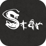Аватар Белая надпись 'Star / Звезда' на сером фоне