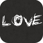 Аватар Белая надпись 'Love / Любовь' на сером фоне