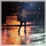 99px.ru аватар Девушка с зонтом идёт под дождём по улице ночного города