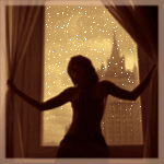 99px.ru аватар Девушка, стоя у окна смотрит на падающий снег