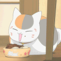 99px.ru аватар Нянко-сенсей / Nyanko-sensei из аниме Тетрадь дружбы Натсуме / Natsume Yuujinchou ест