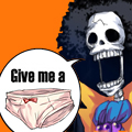 Аватар Скелет Брук / Brook из аниме Ван Пис / One Piece просит показать ему трусики (Give me a / Дай мне)